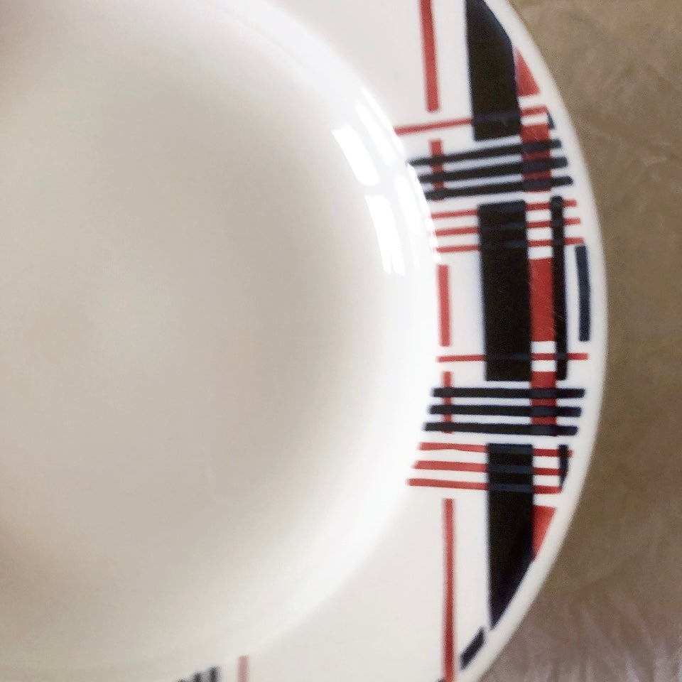 サンタマン　Saint amand バスク柄スーププレート、クルーズプレート フランスアンティーク食器 ブロカント 蚤の市