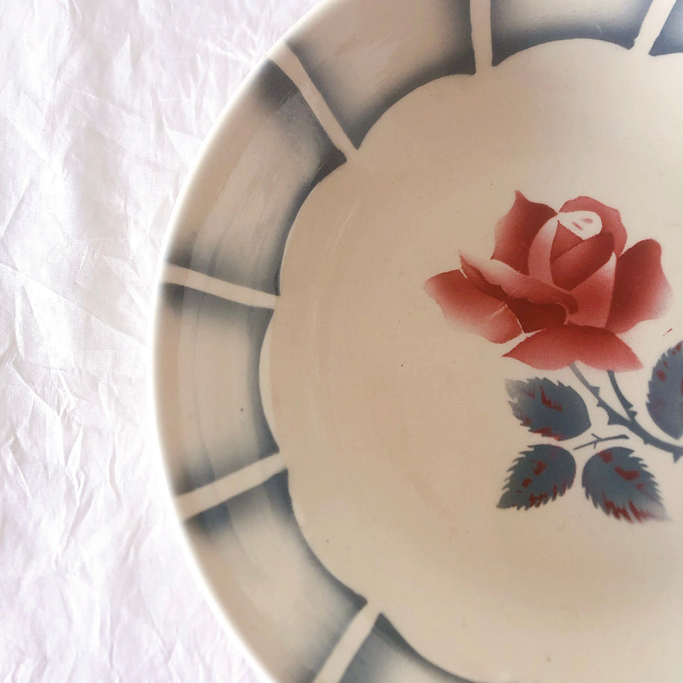 ディゴワンサルグミンヌ 『DAUPHIN 』 花柄キャロットプレート・深皿 フランスアンティーク食器　ブロカントアンティーク　蚤の市