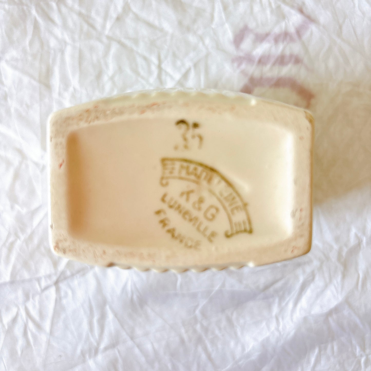 リュネヴィル K&G LUNEVILLE "MADELEINE"シリーズ 陶器製キャニスター   フランスアンティーク食器　蚤の市　ブロカント