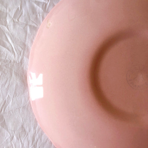 サラン SALINS 花リムカップアンドソーサー　ピンクドット柄　フランスアンティーク食器 フランス蚤の市・ブロカント