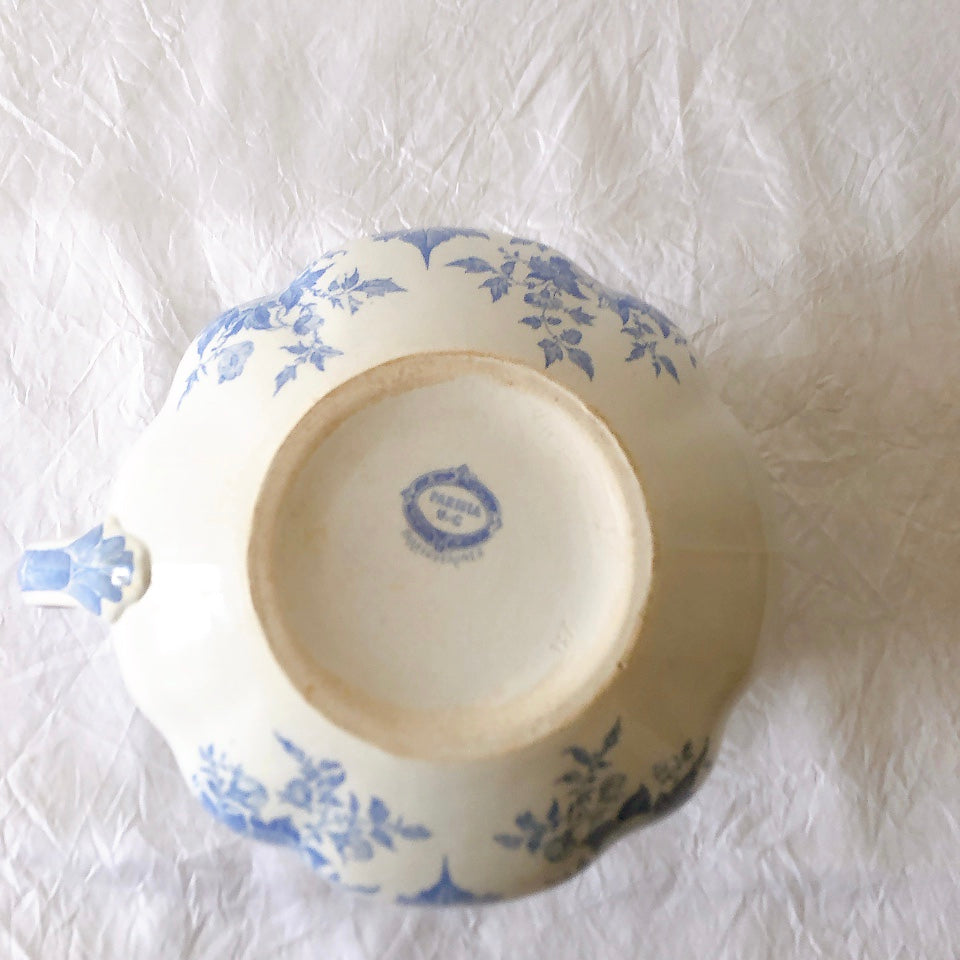 フランスアンティーク UCサルグミンヌ　パリジア　parisia ブルー ピッチャー ピシェ 水差し アンティーク食器 ブロカント 蚤の市