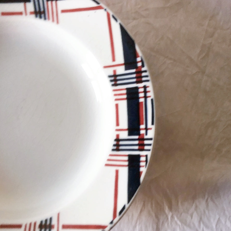 サンタマン　Saint amand バスク柄スーププレート、クルーズプレート フランスアンティーク食器 ブロカント 蚤の市