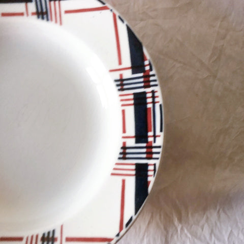 サンタマン　Saint amand バスク柄スーププレート、クルーズプレート フランスアンティーク食器 ブロカント 蚤の市