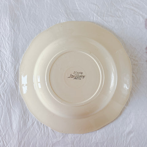 フランス ディゴワン＆サルグミンヌ 花リム スーププレート 深皿 フランスアンティーク食器 ブロカント　蚤の市