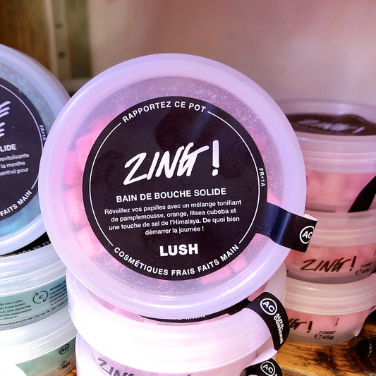 LUSH　ラッシュ　マウスウォッシュタブレット　『ジング！』45ｇ　ピンク　マウスウォッシュ　オーラルケア　口臭ケア