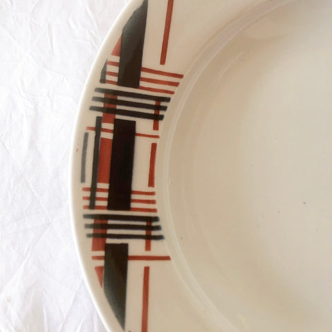 サンタマン　Saint amand バスク柄スーププレート、クルーズプレート フランスアンティーク食器 ブロカント 蚤の市