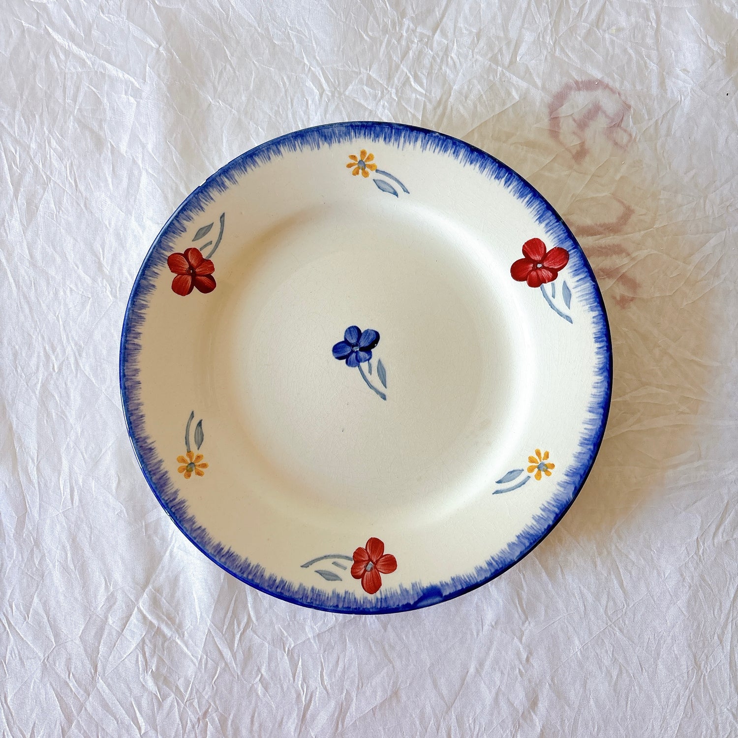 MARY LOU デザートプレート ブルーグラデーション縁取り
