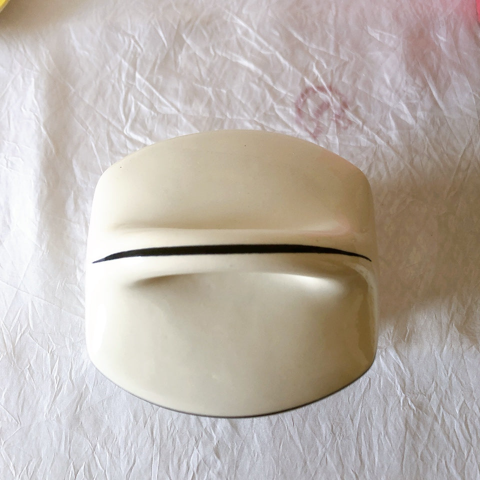 フランスアンティーク サンタマン バスク柄陶器キャニスター 「イエロー・ブルー」 フランスアンティーク食器　ブロカント　蚤の市