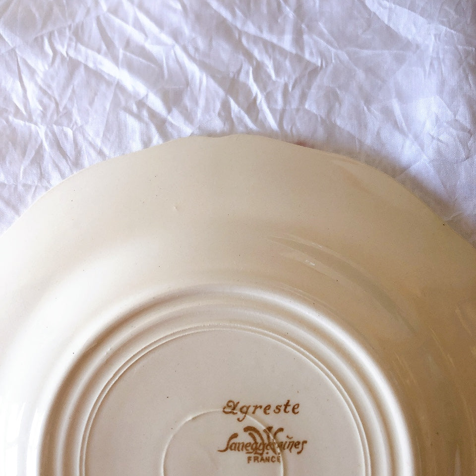 フランス サルグミンヌ sarreguemines アグレスト デザートプレート 20.7㎝  フランスアンティーク食器 フランス蚤の市・ブロカント
