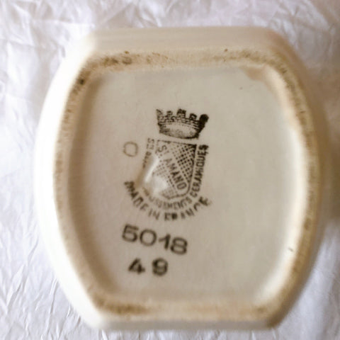 フランスアンティーク サンタマン バスク柄陶器キャニスター 「イエロー・ブルー」 フランスアンティーク食器　ブロカント　蚤の市