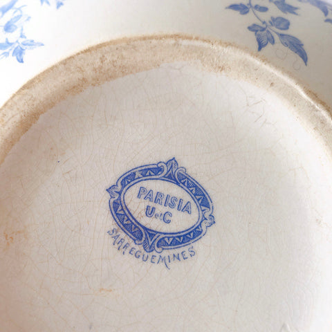 フランスアンティーク UCサルグミンヌ　パリジア　parisia ブルー ピッチャー ピシェ 水差し アンティーク食器 ブロカント 蚤の市