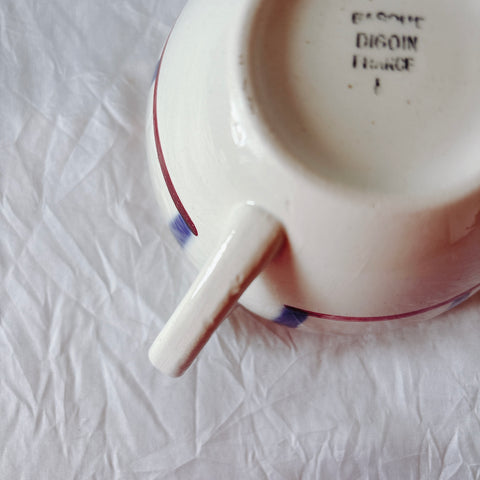 ディゴワンサルグミンヌ バスク柄 コーヒーカップ 200ml『ルージュ・マリン』 フランスアンティーク食器 蚤の市　ブロカント　バスク柄食器