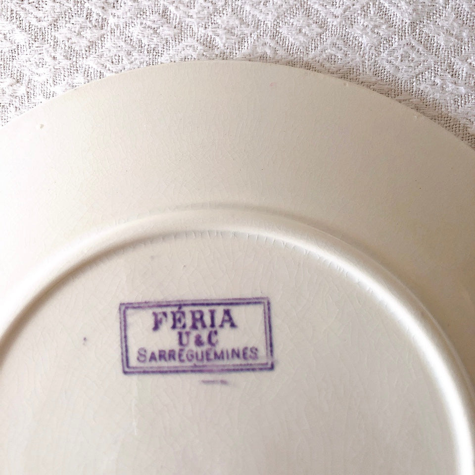 U＆Cサルグミンヌ 『FERIA・フェリア』デザートプレート フランスアンティーク食器　ブロカント　蚤の市