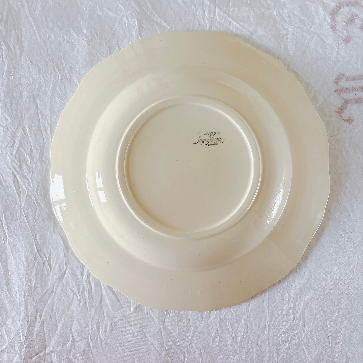 フランス ディゴワン＆サルグミンヌ 花リム スーププレート 深皿 フランスアンティーク食器 ブロカント　蚤の市