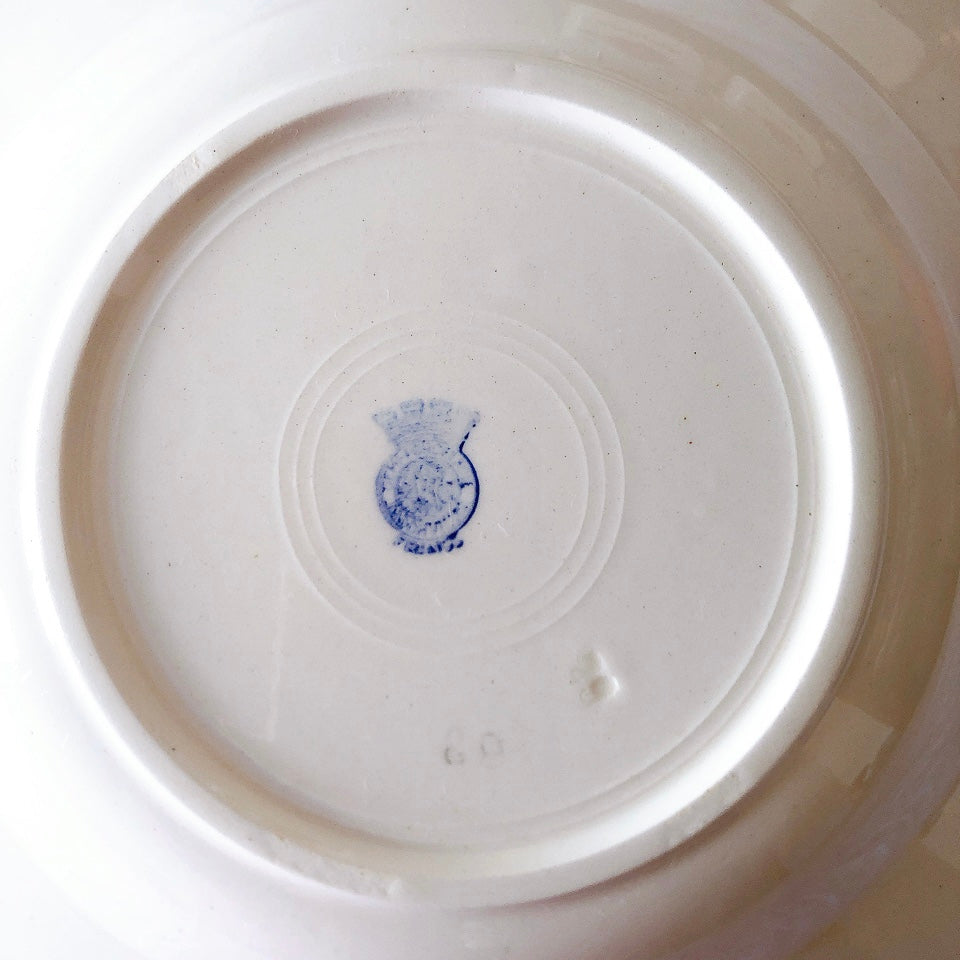 フランスアンティーク　バドンヴィレー　バラ柄スーププレート　深皿　フランスアンティーク食器 ブロカントアンティーク 蚤の市