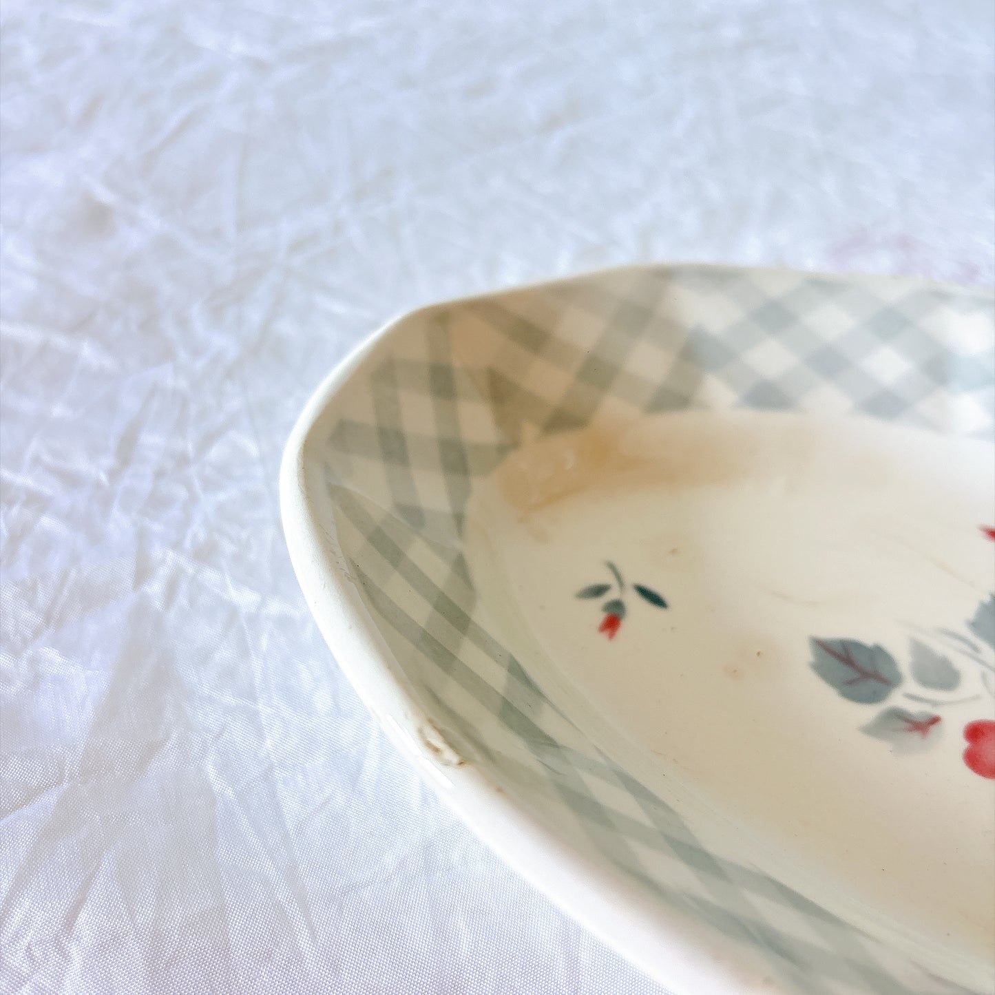 ディゴワンサルグミンヌ Digoin&sarreguemines 『BASTIA』バラ柄ラヴィエ　フランスアンティーク食器 ブロカントアンティーク　蚤の市