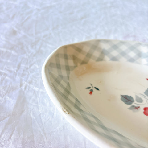 ディゴワンサルグミンヌ Digoin&sarreguemines 『BASTIA』バラ柄ラヴィエ　フランスアンティーク食器 ブロカントアンティーク　蚤の市