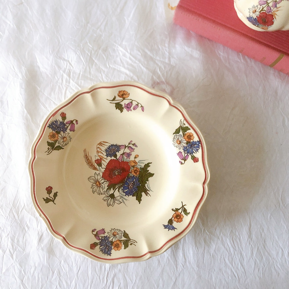 ディゴワンサルグミンヌ Digoin＆sarreguemines アグレスト 深皿 クルーズプレート 23㎝ フランスアンティーク食器 フランス蚤の市・ブロカント