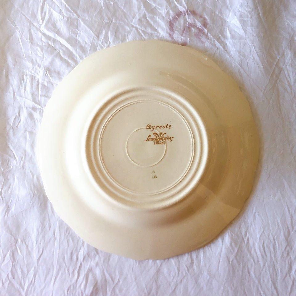 フランス サルグミンヌ sarreguemines アグレスト デザートプレート 20.7㎝  フランスアンティーク食器 フランス蚤の市・ブロカント