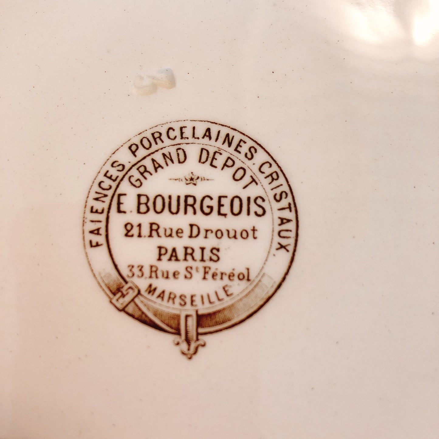 フランスアンティーク  E.Bourgeois エミールブルジョワ　ディナープレート 平皿 C フランスアンティーク食器 ブロカント 蚤の市