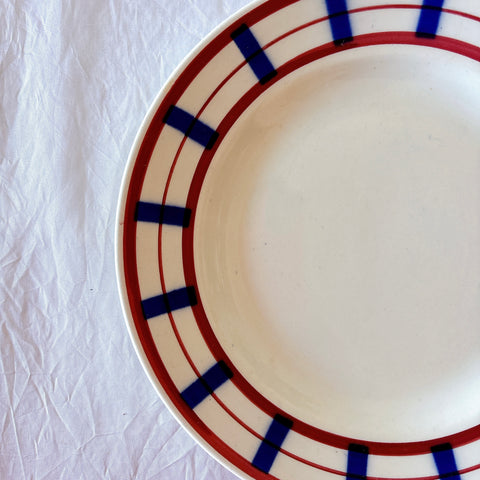 フランスアンティーク ディゴワンサルグミンヌ FANDANGO バスク柄デザートプレート ヴィンテージ陶器　ブロカント　