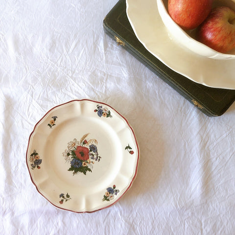 フランス サルグミンヌ sarreguemines アグレスト デザートプレート 20.7㎝  フランスアンティーク食器 フランス蚤の市・ブロカント