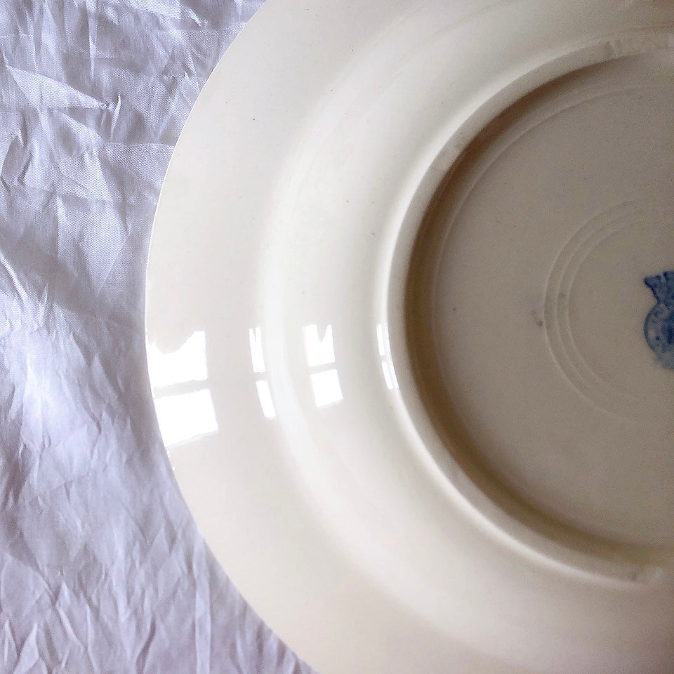 フランスアンティーク　バドンヴィレー　バラ柄スーププレート　深皿　フランスアンティーク食器 ブロカントアンティーク 蚤の市