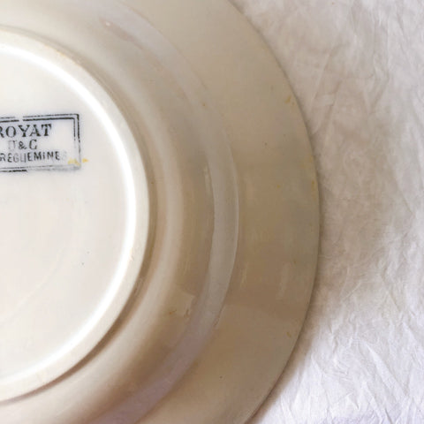 フランスアンティーク U＆Cサルグミンヌ スーププレート 深皿 ”ROYAT” ロワイヤ フランスアンティーク食器　ブロカント　蚤の市