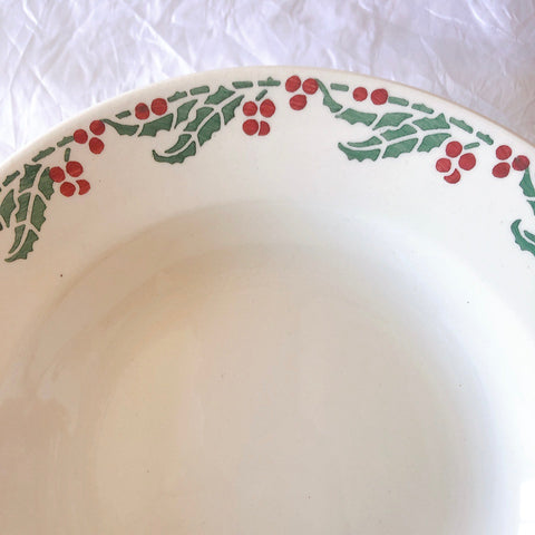 ご予約フランスアンティーク クレイユモントロー HOUX　柊　スーププレート・深皿 フランスアンティーク食器　ブロカント　蚤の市