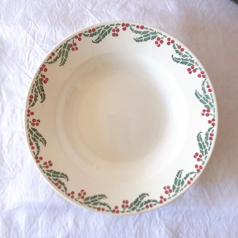 ご予約フランスアンティーク クレイユモントロー HOUX　柊　スーププレート・深皿 フランスアンティーク食器　ブロカント　蚤の市