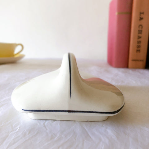 フランスアンティーク サンタマン バスク柄陶器キャニスター 「イエロー・ブルー」 フランスアンティーク食器　ブロカント　蚤の市