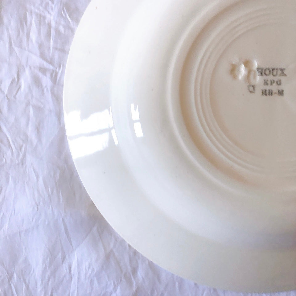 ご予約フランスアンティーク クレイユモントロー HOUX　柊　スーププレート・深皿 フランスアンティーク食器　ブロカント　蚤の市