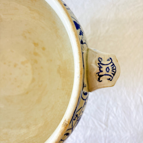 フランスアンティーク ロンウィ（Longwy） 「Louis XV（ルイ15世）」シリーズ　蓋付きスープチュリーン｜ブルー＆ホワイト陶器