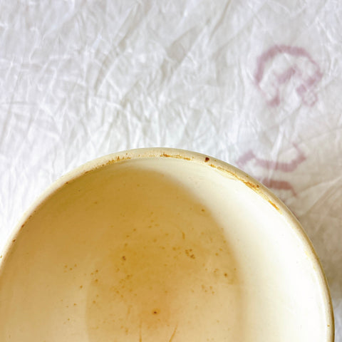 クレイユモントロー HBCM Béarn バスク柄カフェオレボウル  赤ｘ青 ランスアンティーク食器 ブロカント 蚤の市