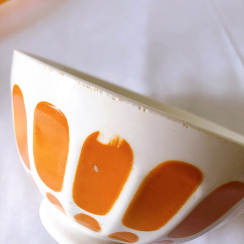 ディゴワン＆サルグミンヌ カフェオレボウル オレンジｘホワイト　b　フランスアンティーク食器　ブロカントアンティーク　蚤の市