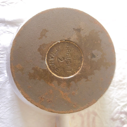 フランス　ルクルーゼ ヴィンテージ フォンデュ鍋 片手鍋蓋つき フランスアンティーク　ブロカント　蚤の市