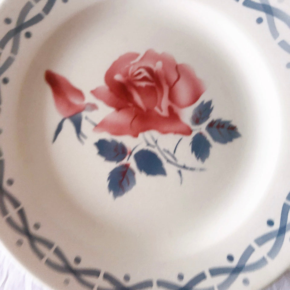 フランス ディゴワンサルグミンヌ   JANINE 花柄 デザートプレート  フランスアンティーク食器 フランス蚤の市・ブロカント