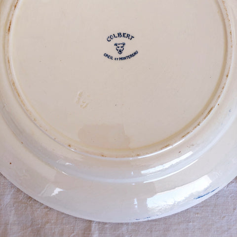 クレイユモントロー 大皿『COLBERT』コルベール フランスアンティークプレート アンティーク食器　フランスブロカント・蚤の市