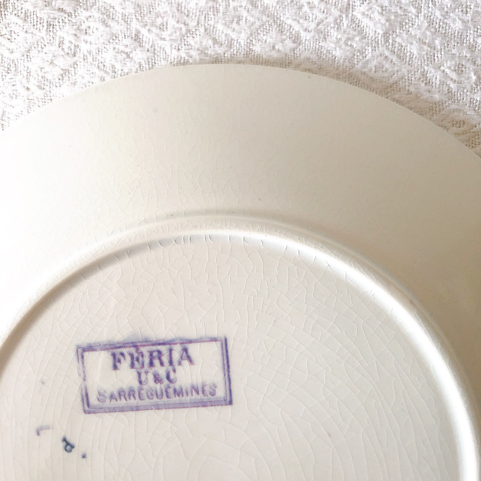 U＆Cサルグミンヌ 『FERIA・フェリア』デザートプレート フランスアンティーク食器　ブロカント　蚤の市