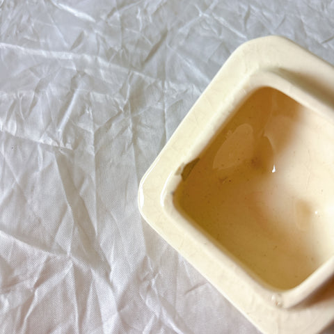 フランスアンティーク　バドンヴィレー　バラ柄陶器キャニスター ブルー　フランスアンティーク食器 ブロカントアンティーク 蚤の市