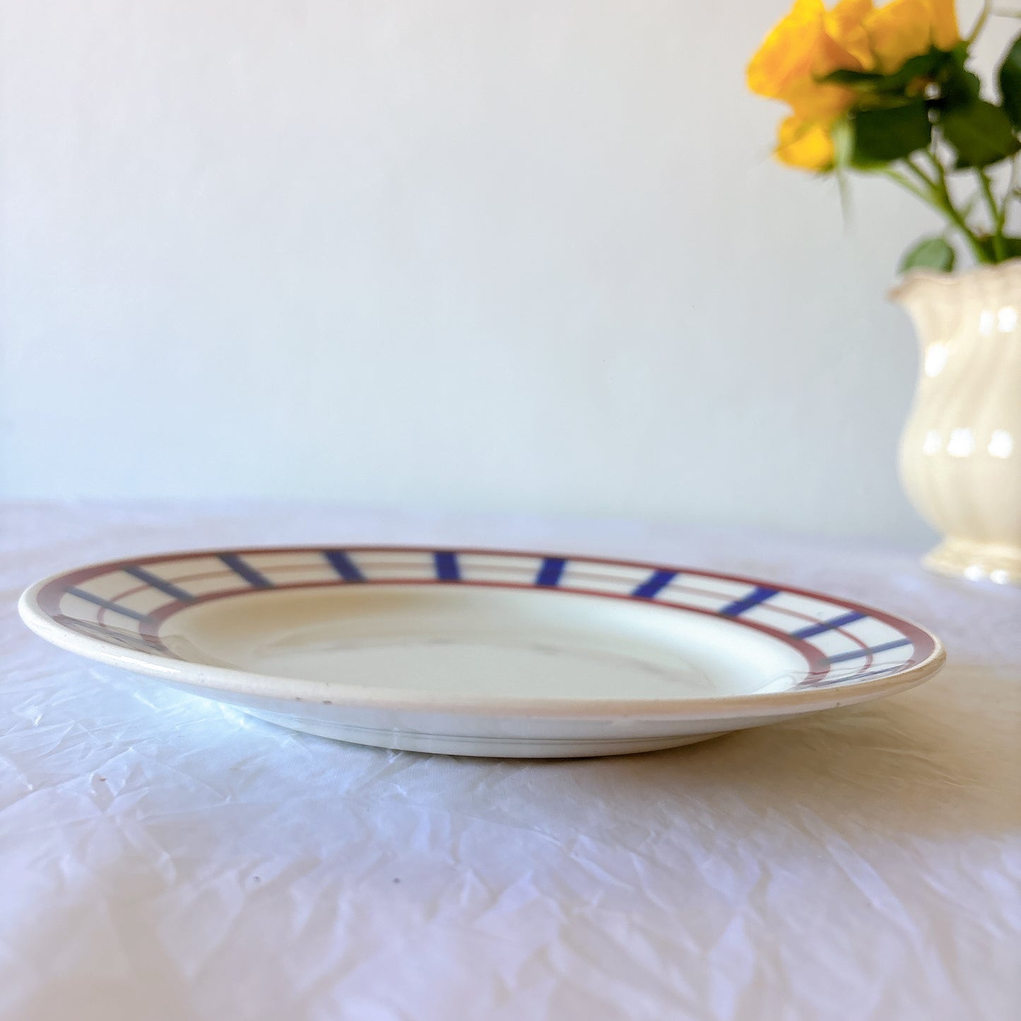 フランスアンティーク ディゴワンサルグミンヌ FANDANGO バスク柄デザートプレート ヴィンテージ陶器　ブロカント　