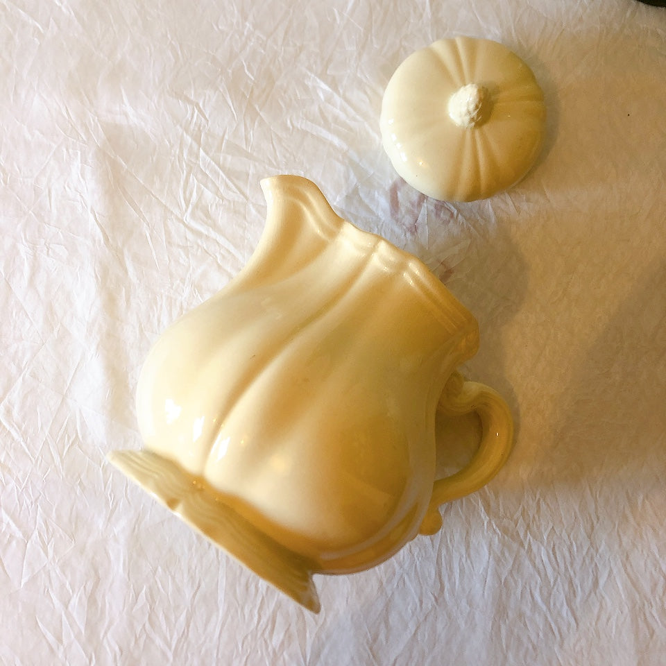 ディゴワンサルグミンヌ Digoin＆sarreguemines 花リム ティー/コーヒーポット フランスアンティーク食器 フランス蚤の市・ブロカント