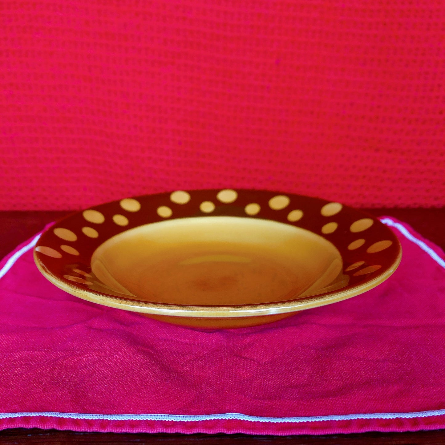 フランス アンティークスーププレート 深皿 A ディゴワン&サルグミンヌ マロンドット柄 人気シリーズ アンティーク食器 ヴィンテージ食器　ブロカント　蚤の市