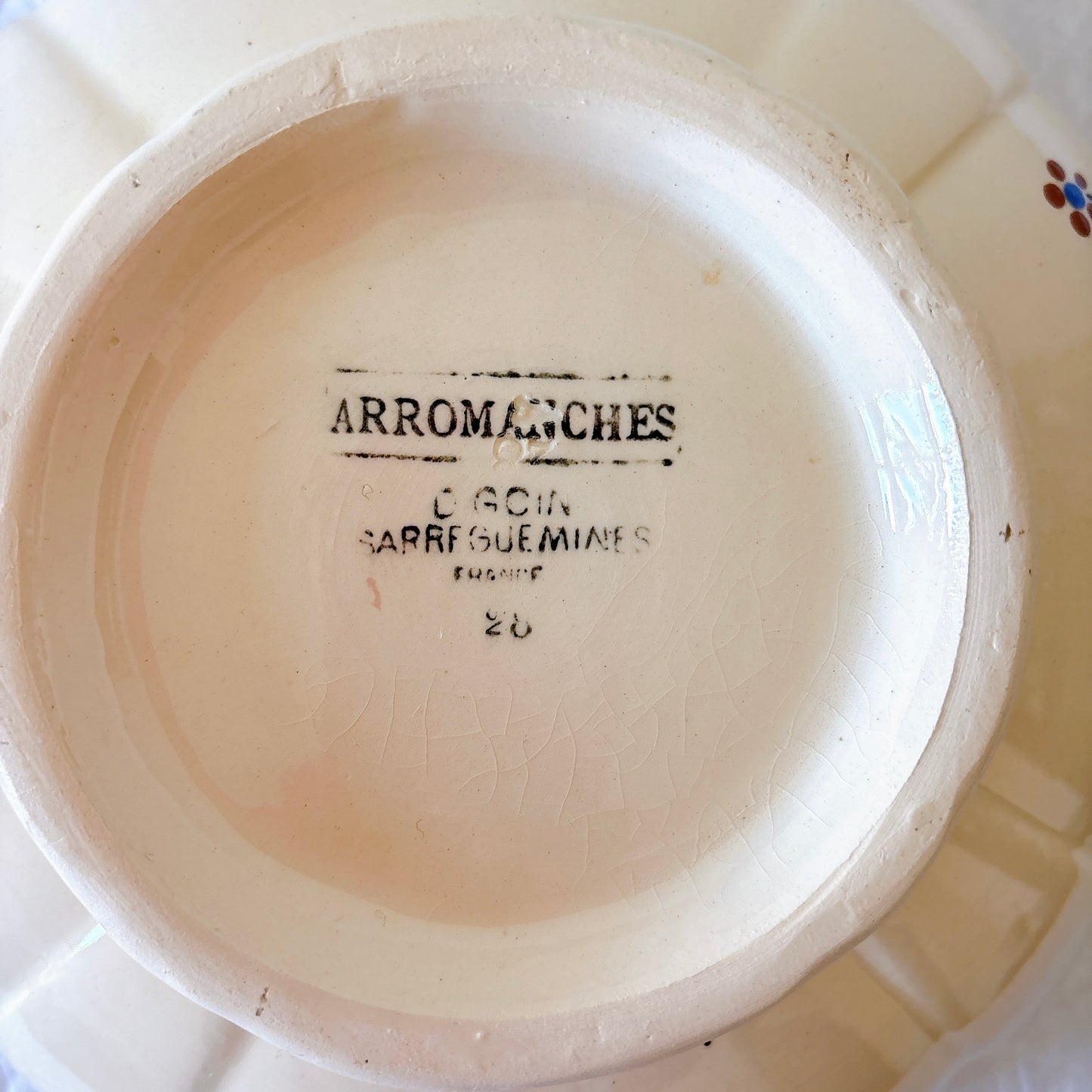 ディゴワンサルグミンヌ 『ARROMANCHES （アロマンシュ）』花リム スーピエール　フランスアンティーク食器