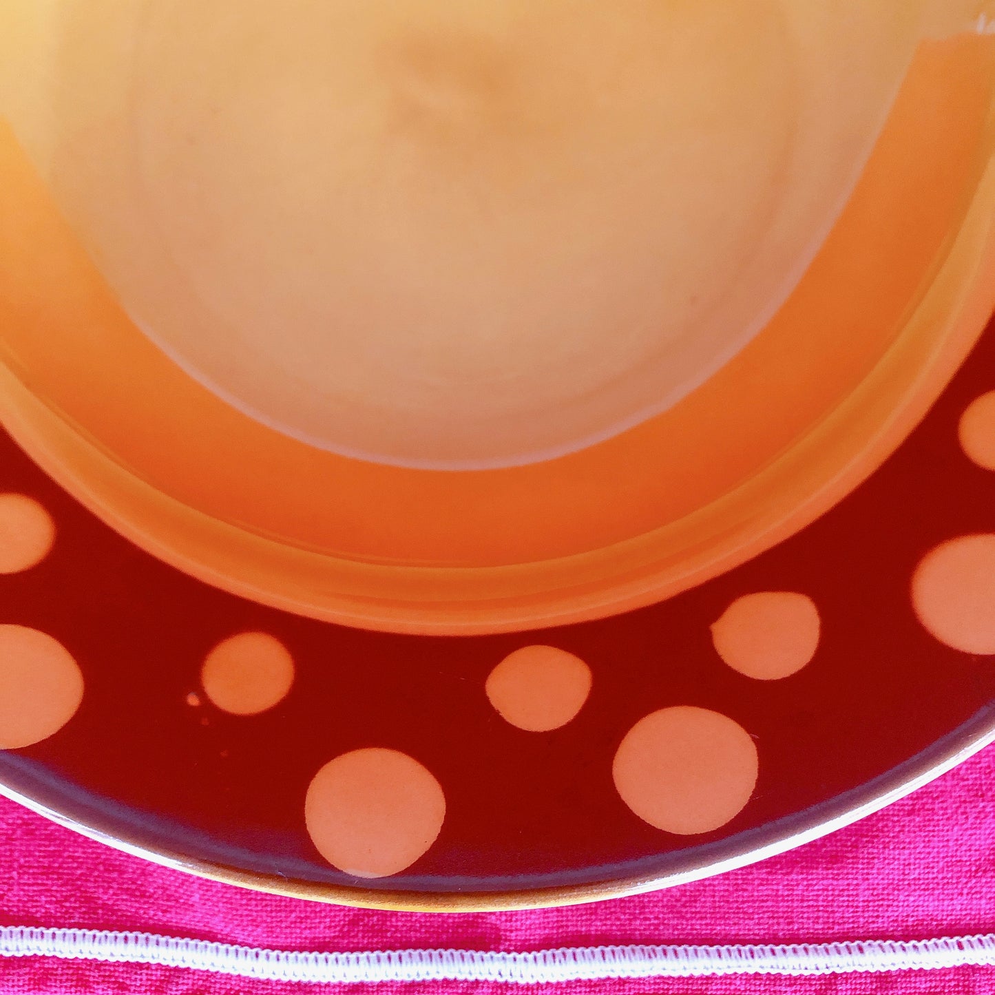 フランス アンティークスーププレート 深皿 B ディゴワン&サルグミンヌ マロンドット柄 人気シリーズ アンティーク食器 ヴィンテージ食器　ブロカント　蚤の市
