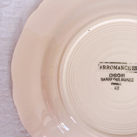ディゴワンサルグミンヌ 花リム 『ARROMANCHES』 シリーズ　ディナープレート　平皿 D フランスアンティーク食器　蚤の市　ブロカント