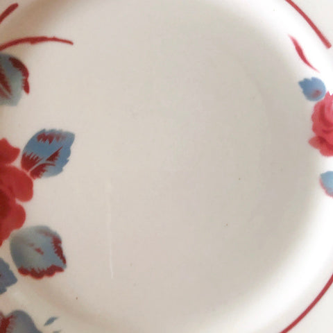 フランスアンティーク　バドンヴィレー　バラ柄ディナープレート　平皿　フランスアンティーク食器 ブロカントアンティーク 蚤の市