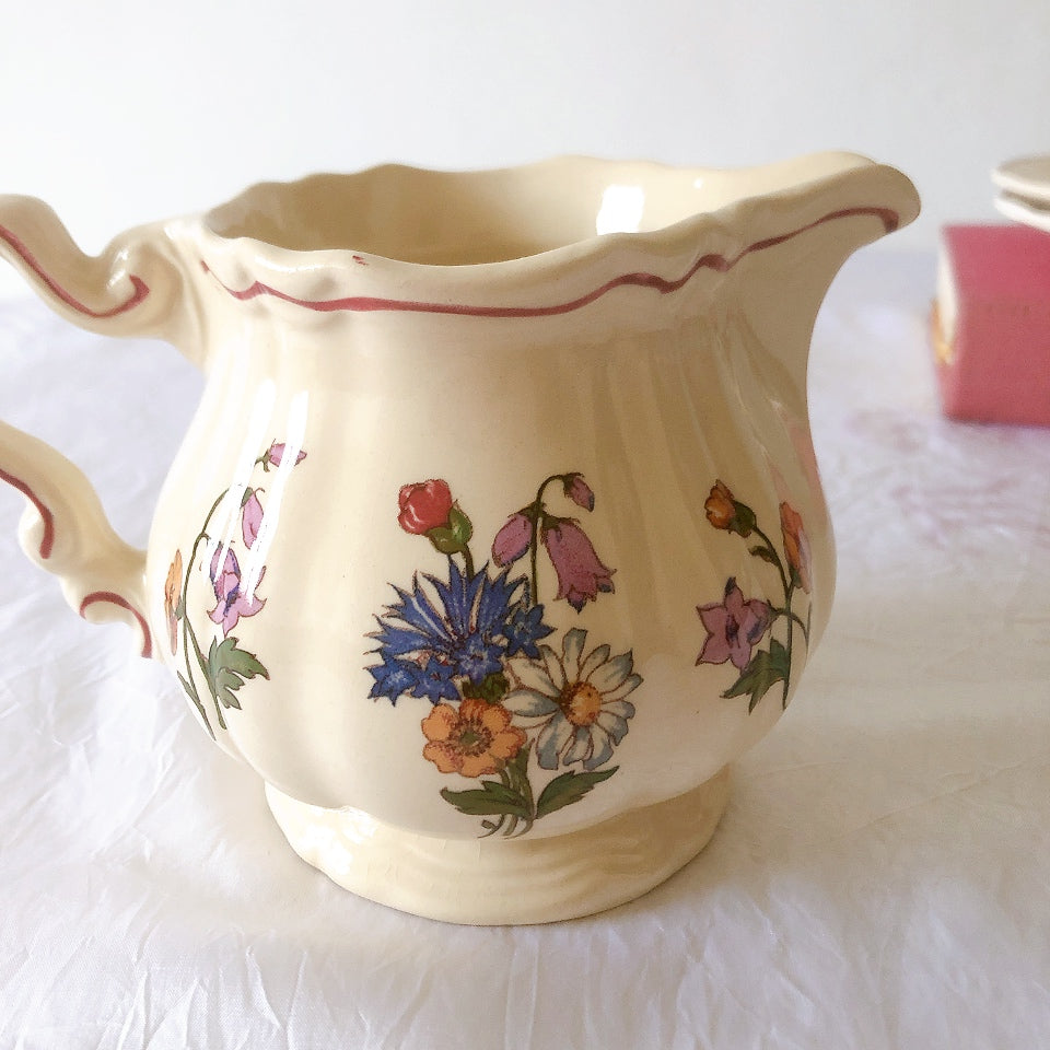 ディゴワンサルグミンヌ Digoin＆sarreguemines アグレスト ミルクポット　クリミエ フランスアンティーク食器 フランス蚤の市・ブロカント