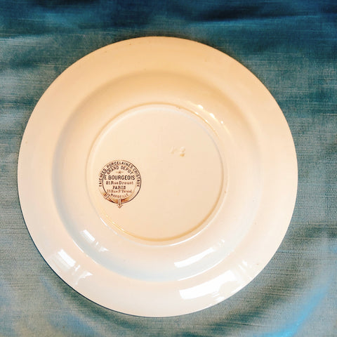 フランスアンティーク  GRAND DEPOT E.Bourgeois グランデポ エミールブルジョワ　スーププレート 深皿 Ⅾ フランスアンティーク食器 ブロカント 蚤の市