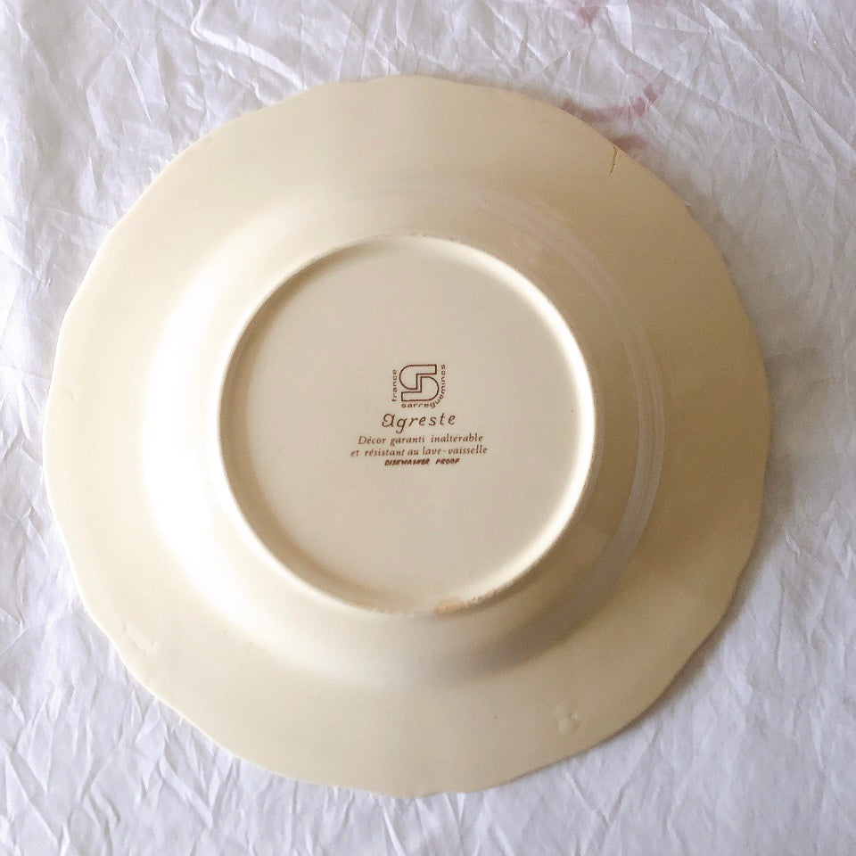 ディゴワンサルグミンヌ Digoin＆sarreguemines アグレスト 深皿 クルーズプレート 23㎝ フランスアンティーク食器 フランス蚤の市・ブロカント